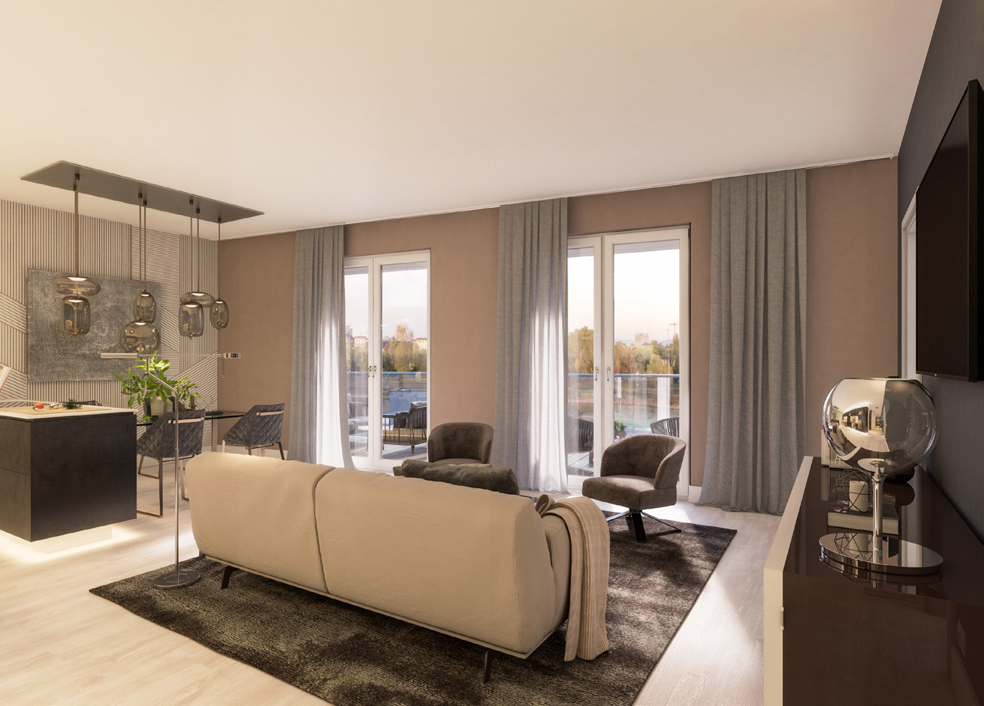 Visualisierung Wohnraum in Heimatufer Visualisierung Wohnraum in Heimatufer